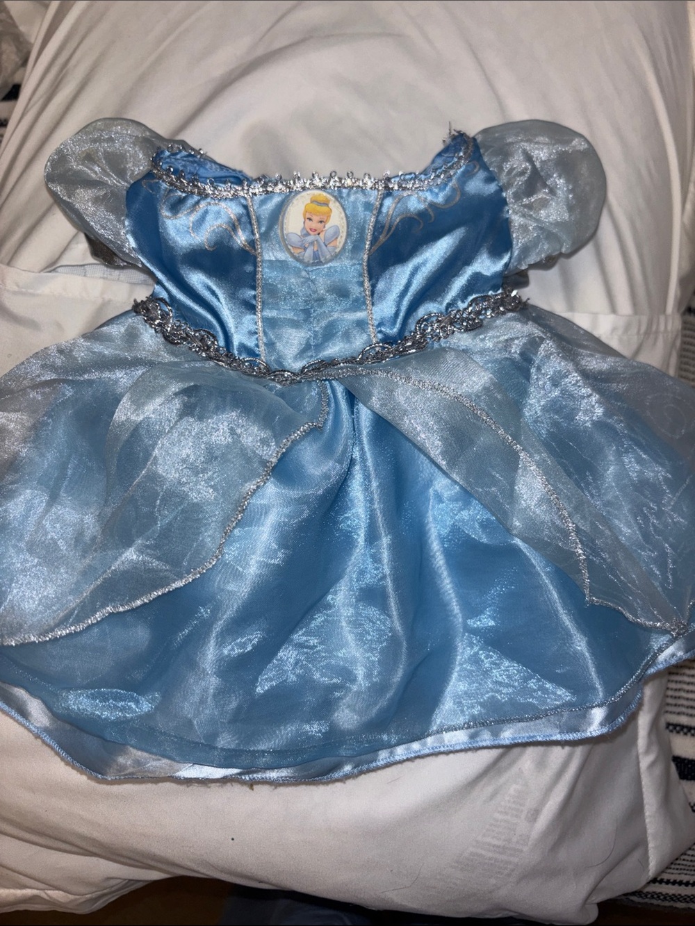 Build-A-Bear Light Blue Cinderella Satin Princess Dress Costume